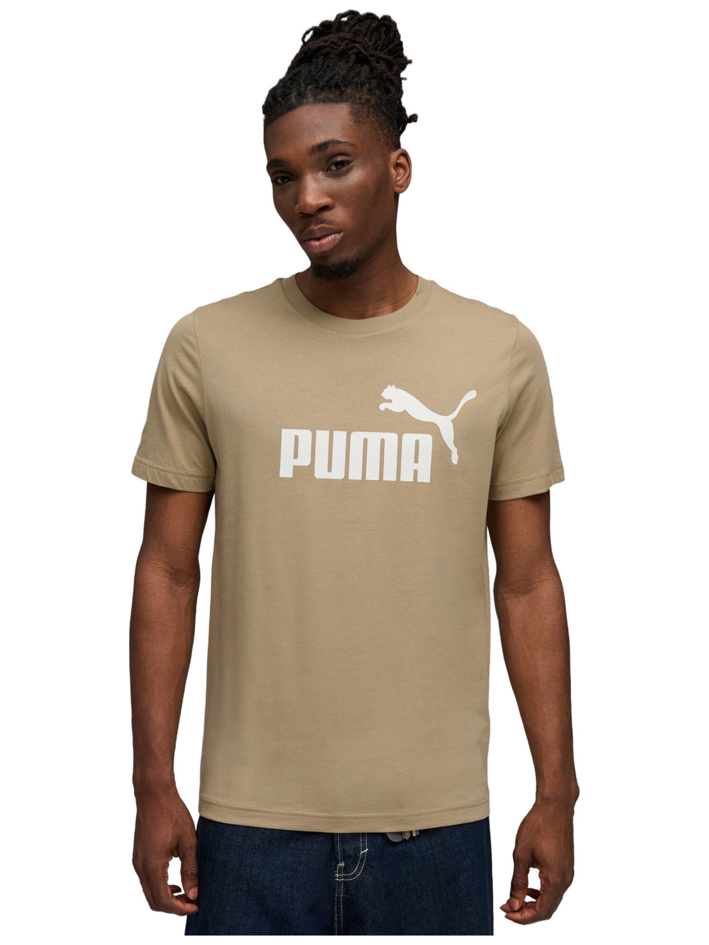 PUMA - Camiseta 'Puma Ess No. 1 Logo Tee S' en beige: frente