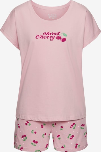Pižama su šortais iš VIVANCE, spalva – žalia / uogų spalva / rožių spalva, Prekių apžvalga