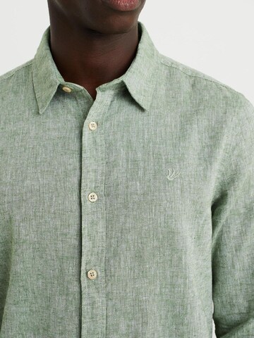 WE Fashion Slim fit Button Up Shirt in Green