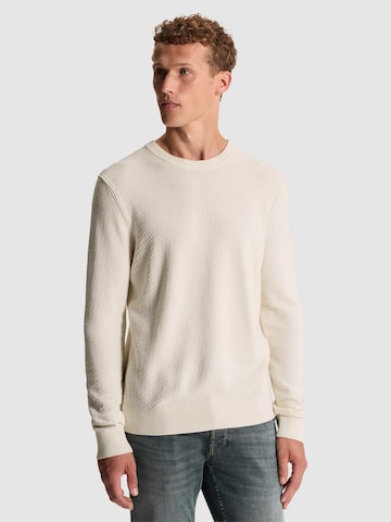 CAST IRON Tröja 'Pullover with allover texture and ribbed trims' i beige: framsida