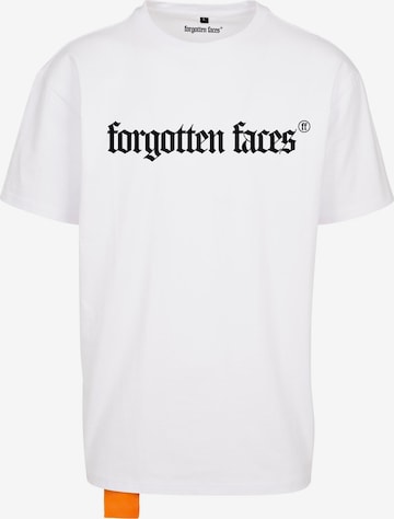 Forgotten Faces T-shirt 'Dead Quote' i vit: framsida