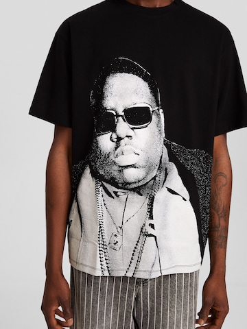 Bershka T-Shirt in Schwarz