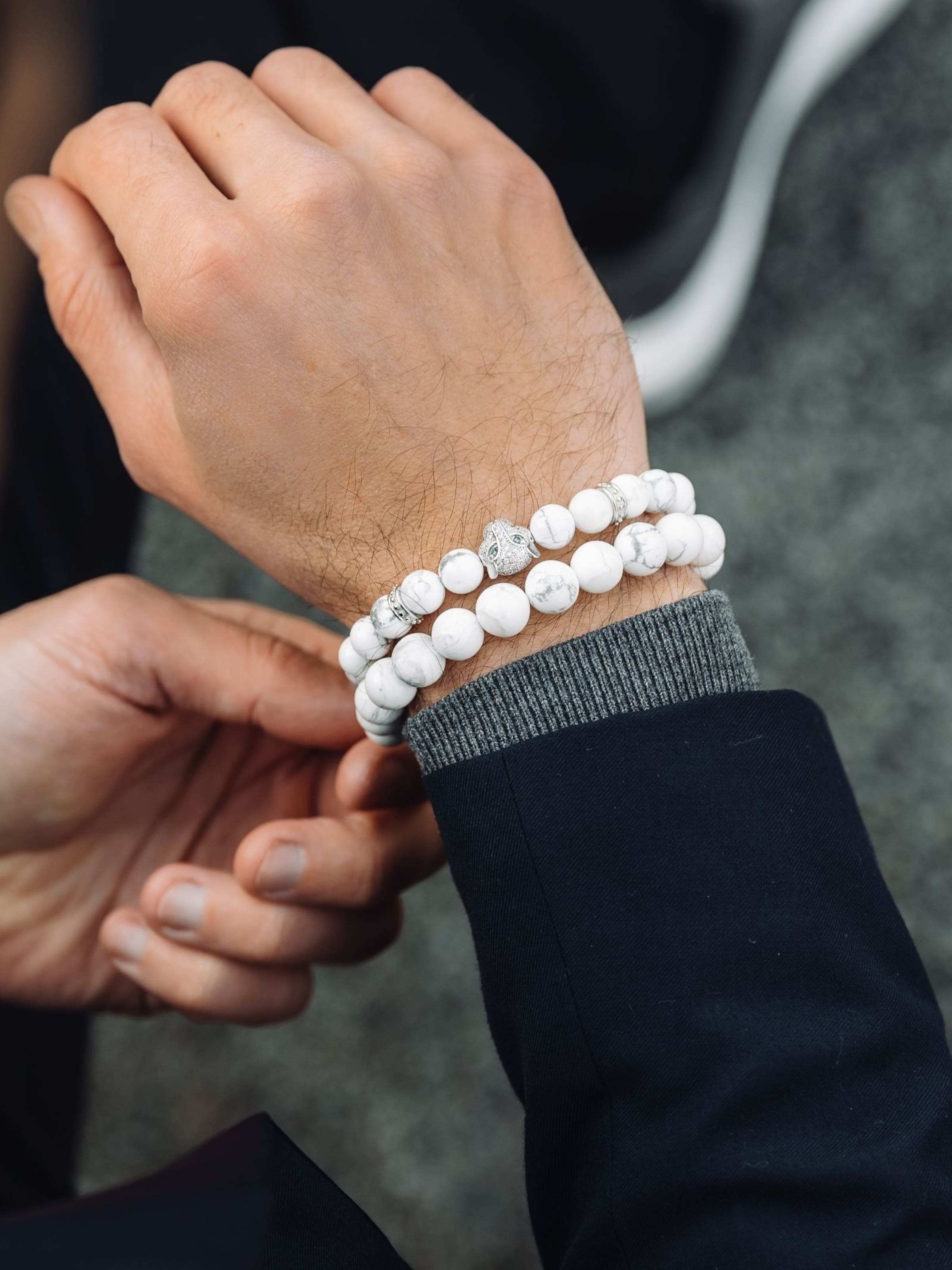 Bracelet 'Single-Bead' GT Collection en blanc