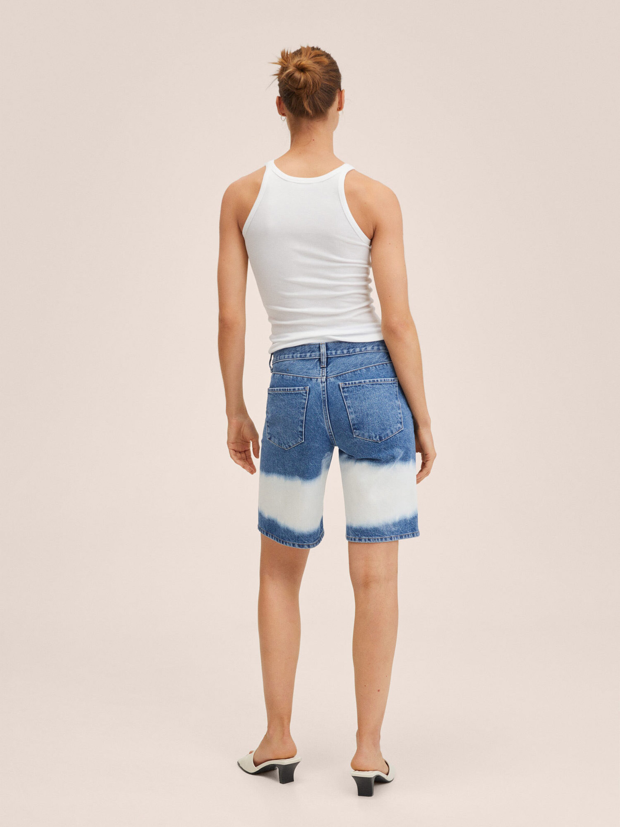 Frauen Große Größen MANGO Shorts 'TIEDYE' in Blau - EX60237