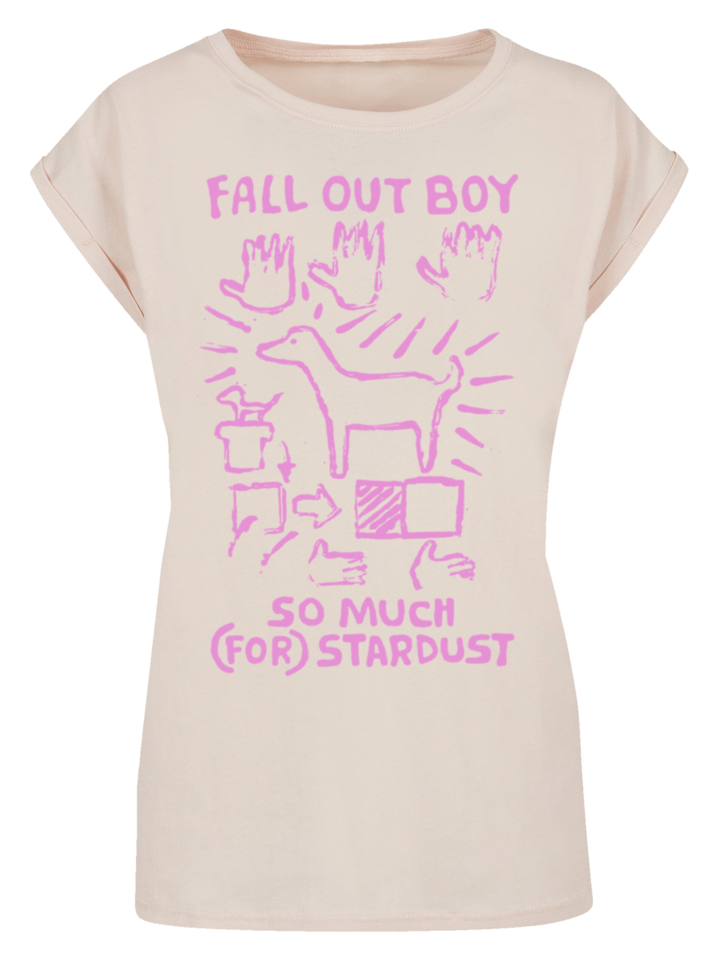 T-shirt 'Fall Out Boy Pink Dog So Much Stardust' F4NT4STIC en beige : devant