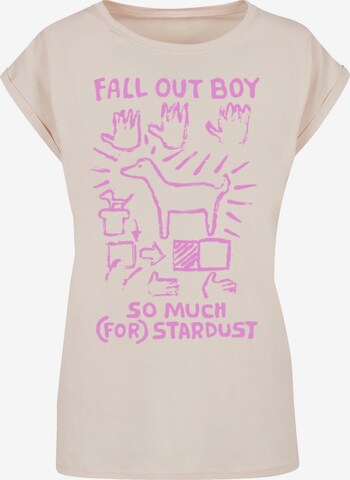 F4NT4STIC Shirt 'Fall Out Boy Pink Dog So Much Stardust' in Beige: voorkant