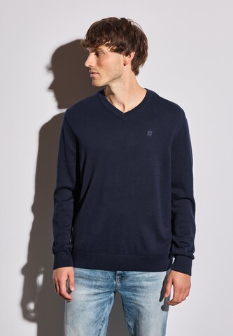 Street One MEN Sweater in Blue: front
