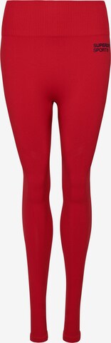 Superdry Skinny Workout Pants in Red: front