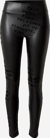 Regular Leggings de la Frogbox pe negru: față