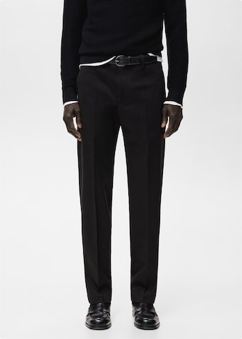 MANGO MAN Regular Pleated Pants 'Koda' in Black: front