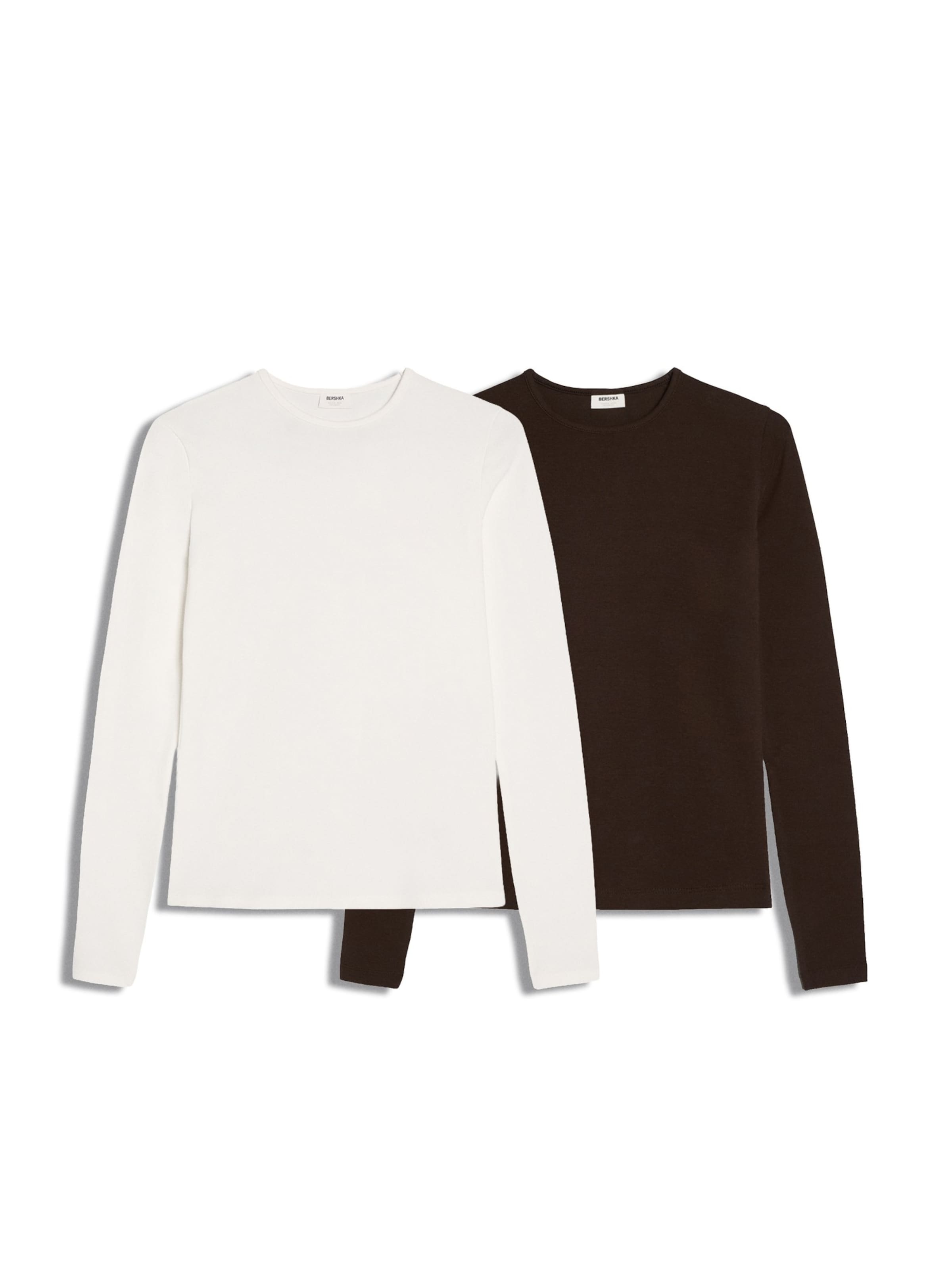 Bershka Tričko – hnědá: přední strana