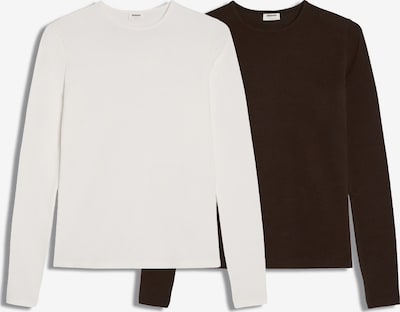 Bershka Paita koossa XS värissä suklaa / valkoinen, Tuotenäkymä