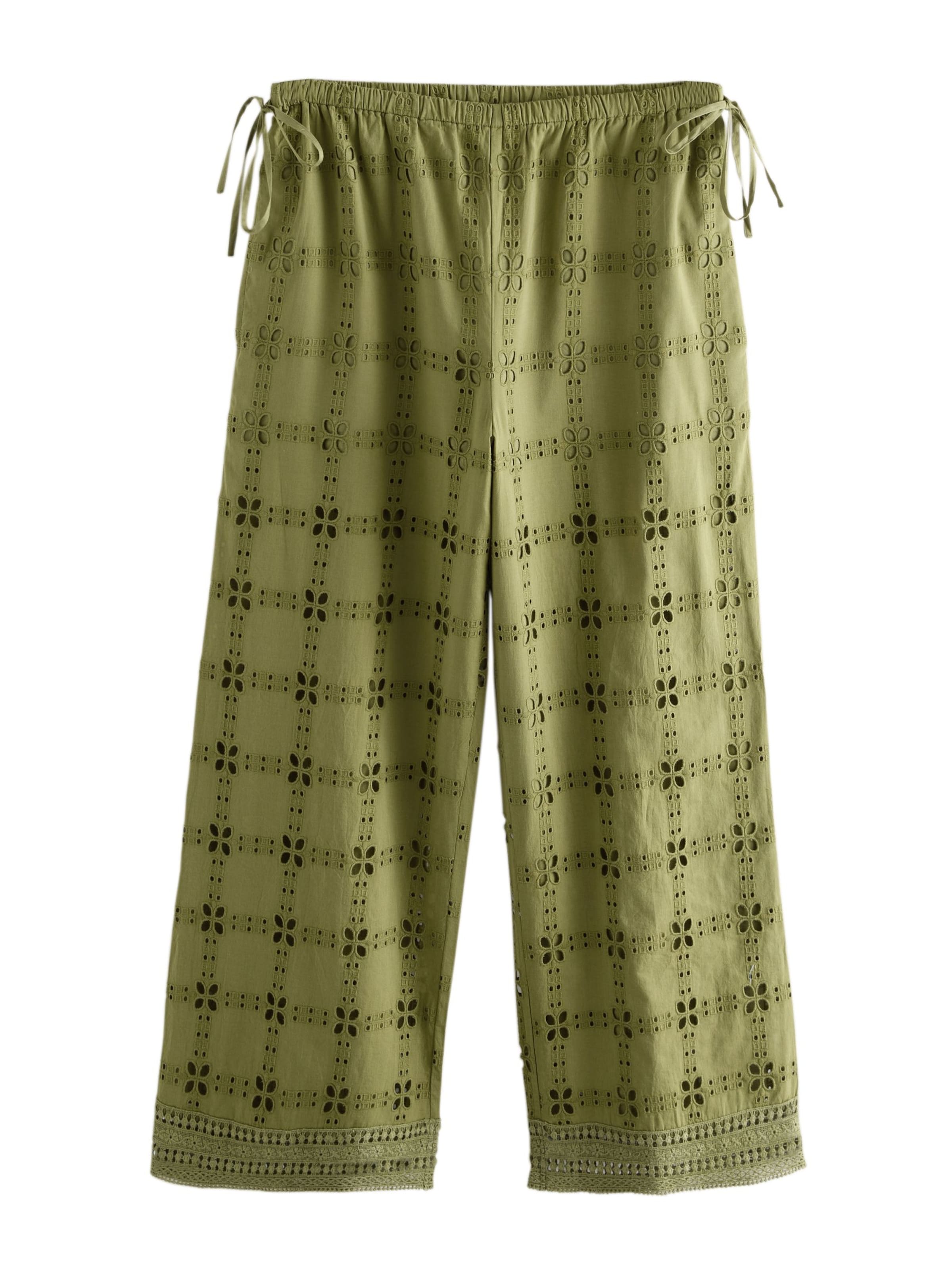Next Wide Leg Hose in Grün: Vorderseite