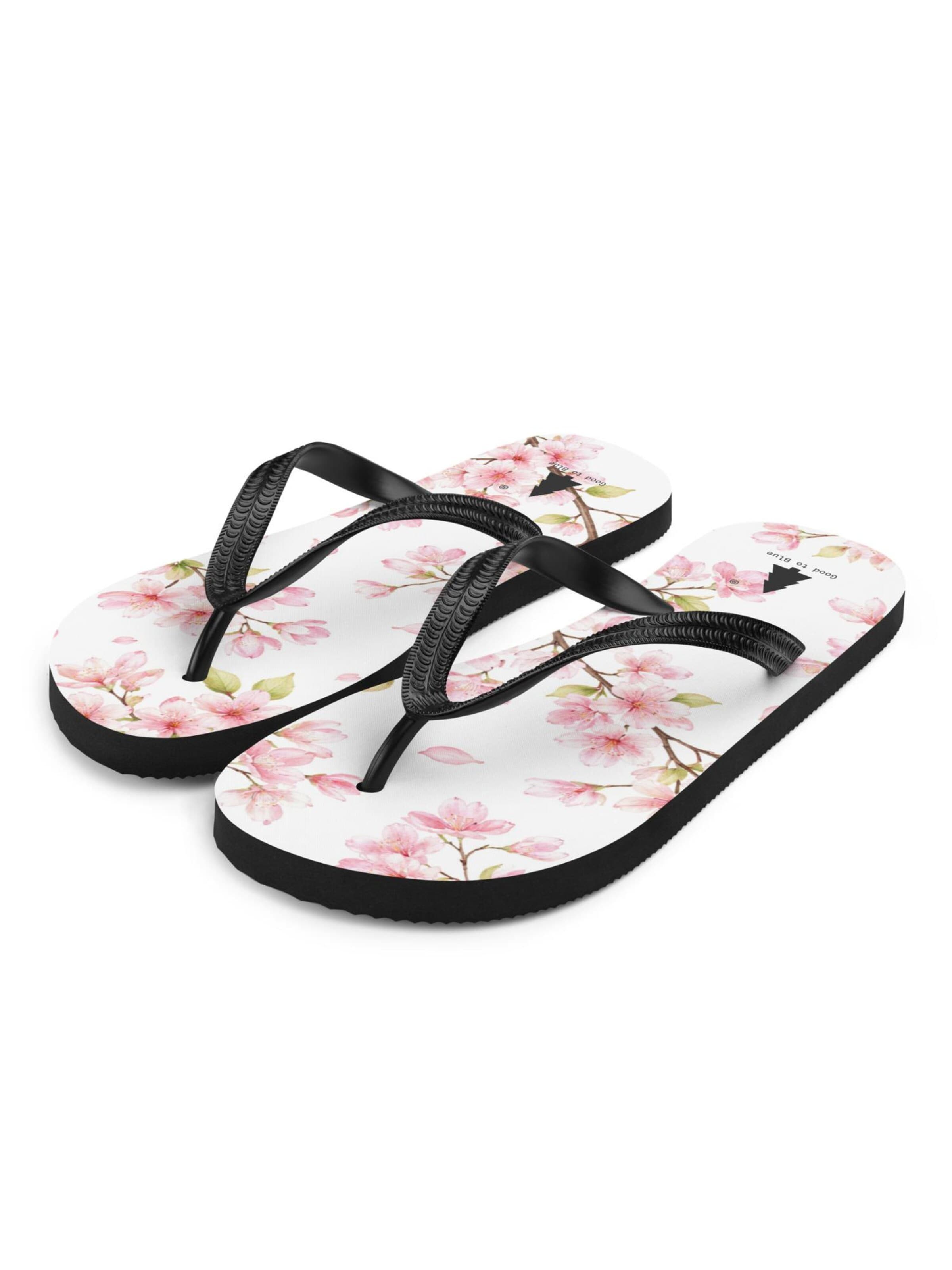 Good to Blue T-bar sandals 'Cherry Blossom' in White
