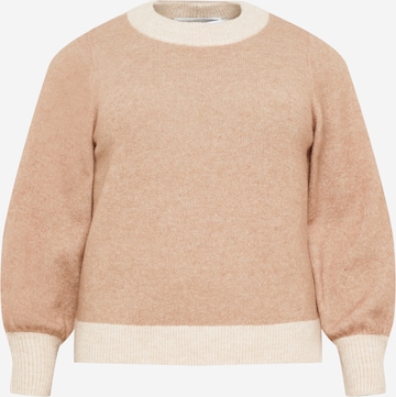 Pull-over Selected Femme Curve en beige : devant