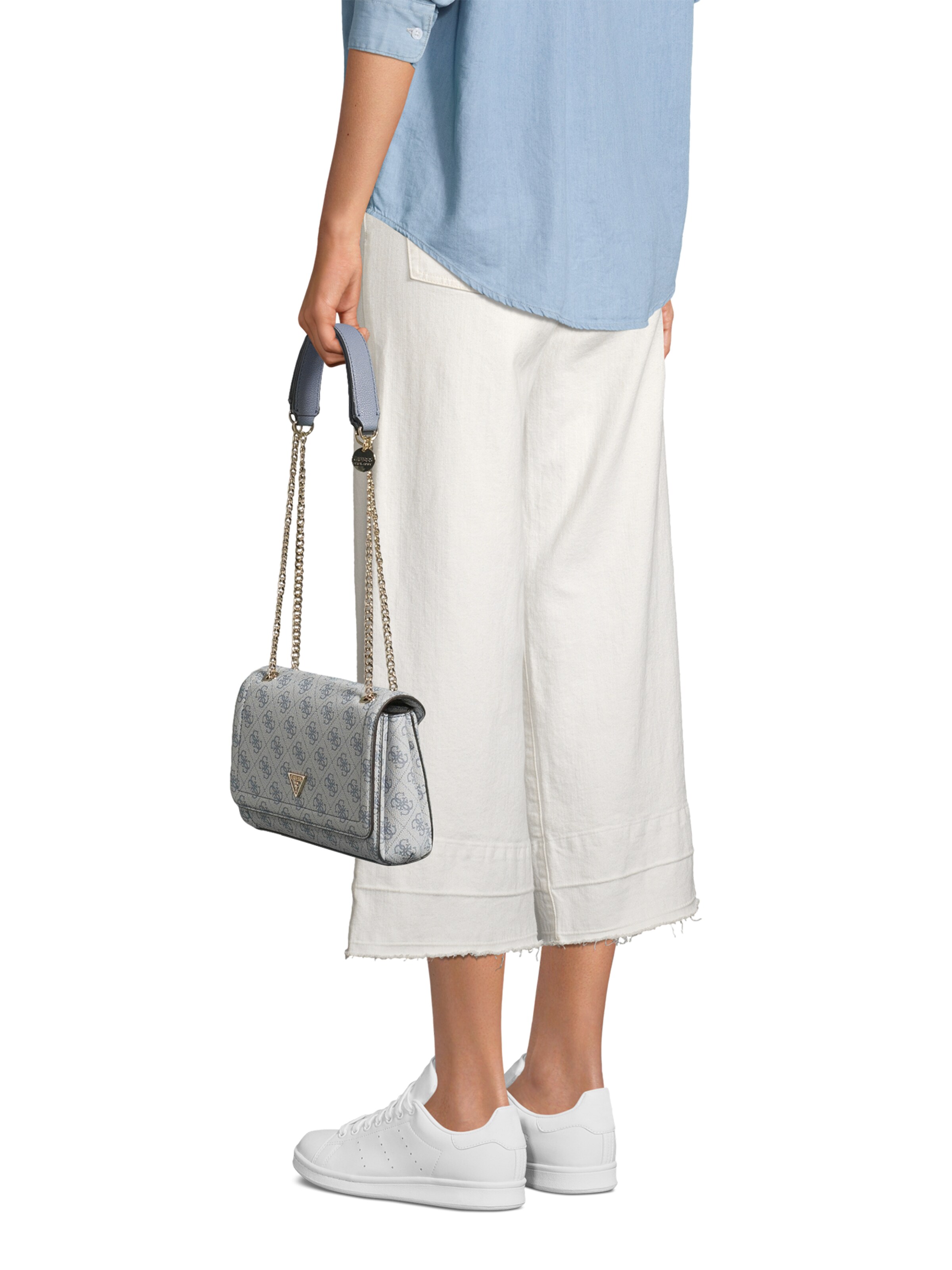 Sac à bandoulière 'NOELLE II CNVRTBLE XBODY FLAP' GUESS en bleu : devant