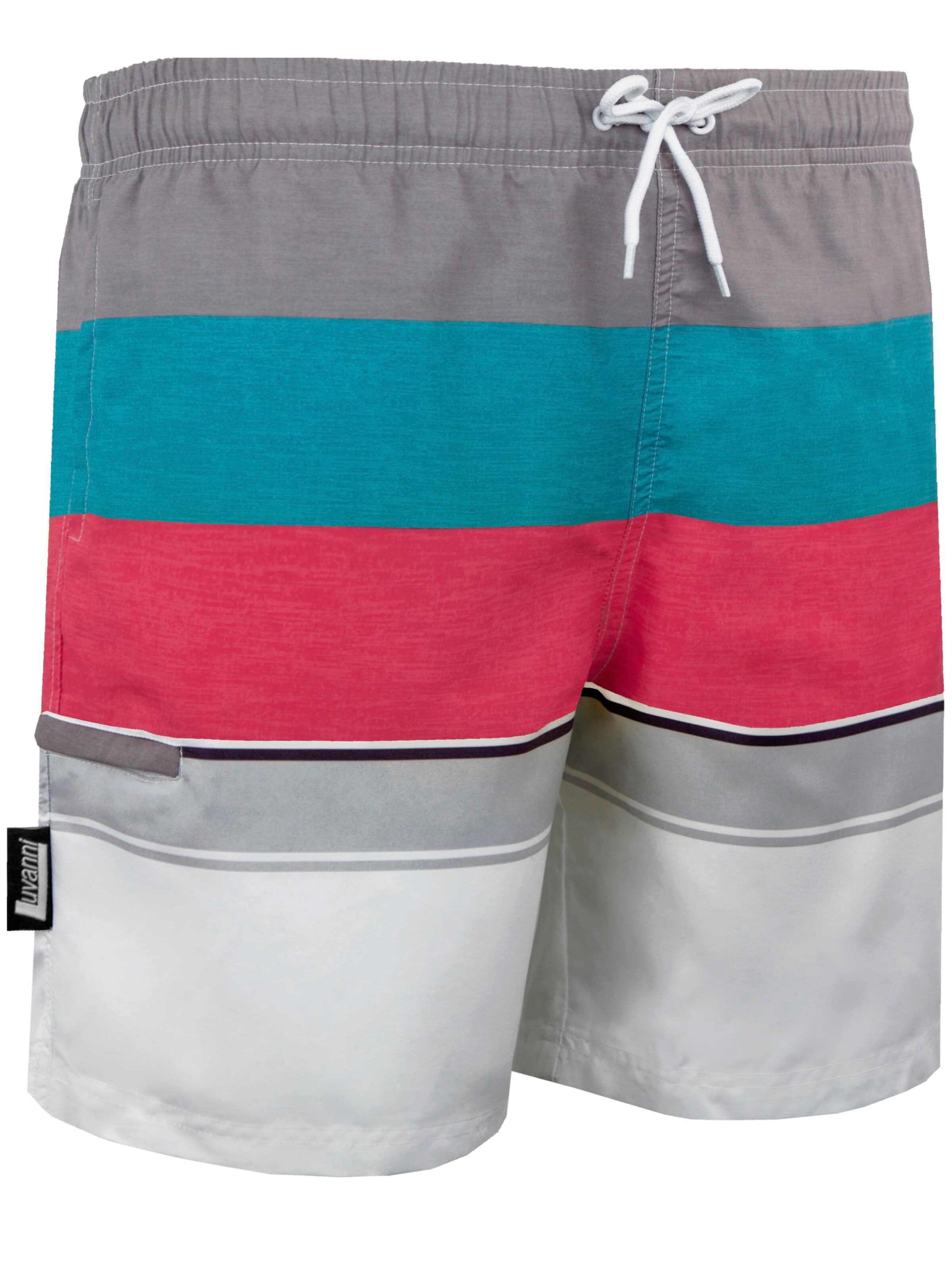 Luvanni Board Shorts 'Boardshorts Style 600 Streifen' in Red: front