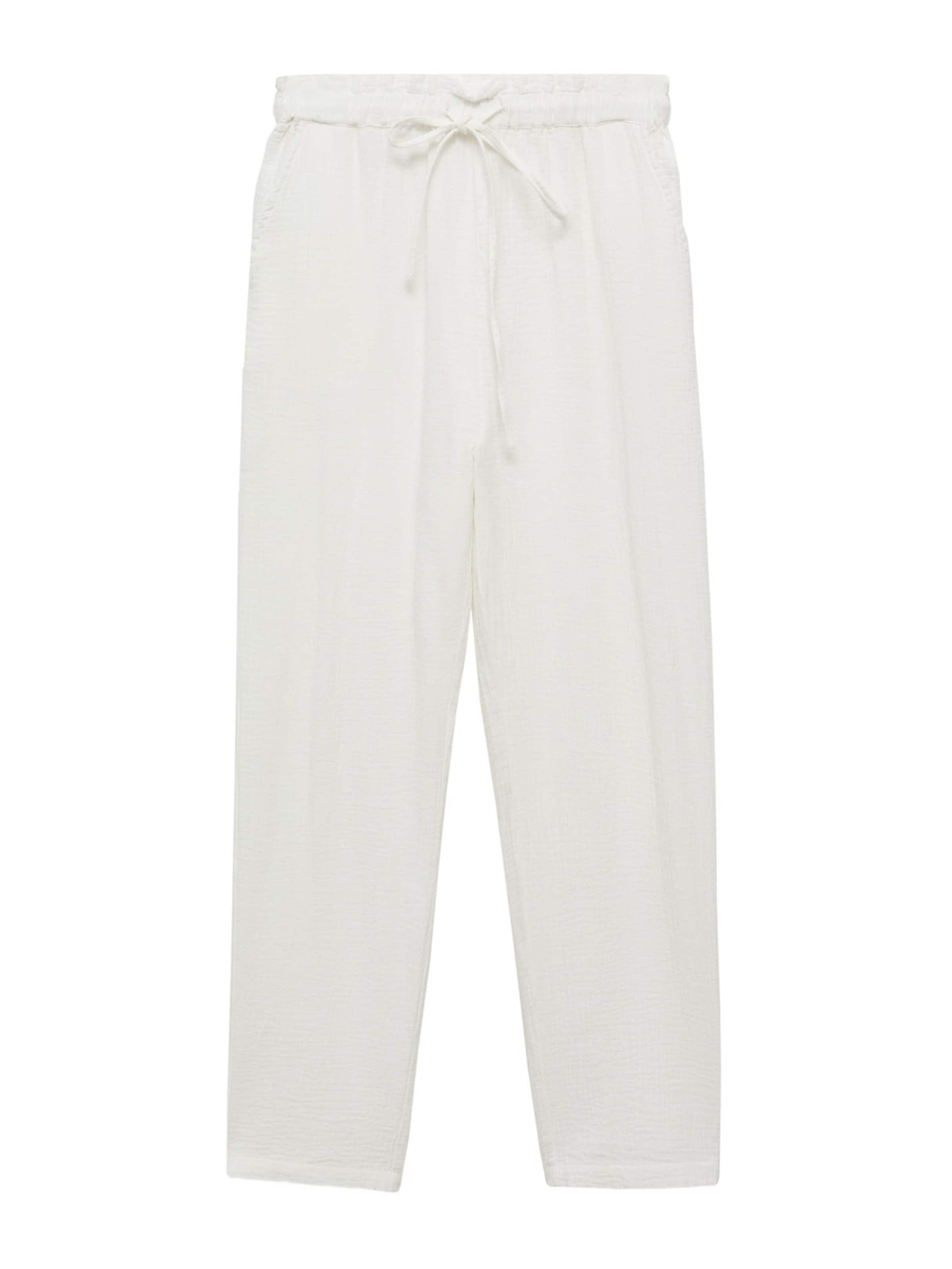 MANGO Regularen Hlače 'Indie' | bela barva: sprednja stran