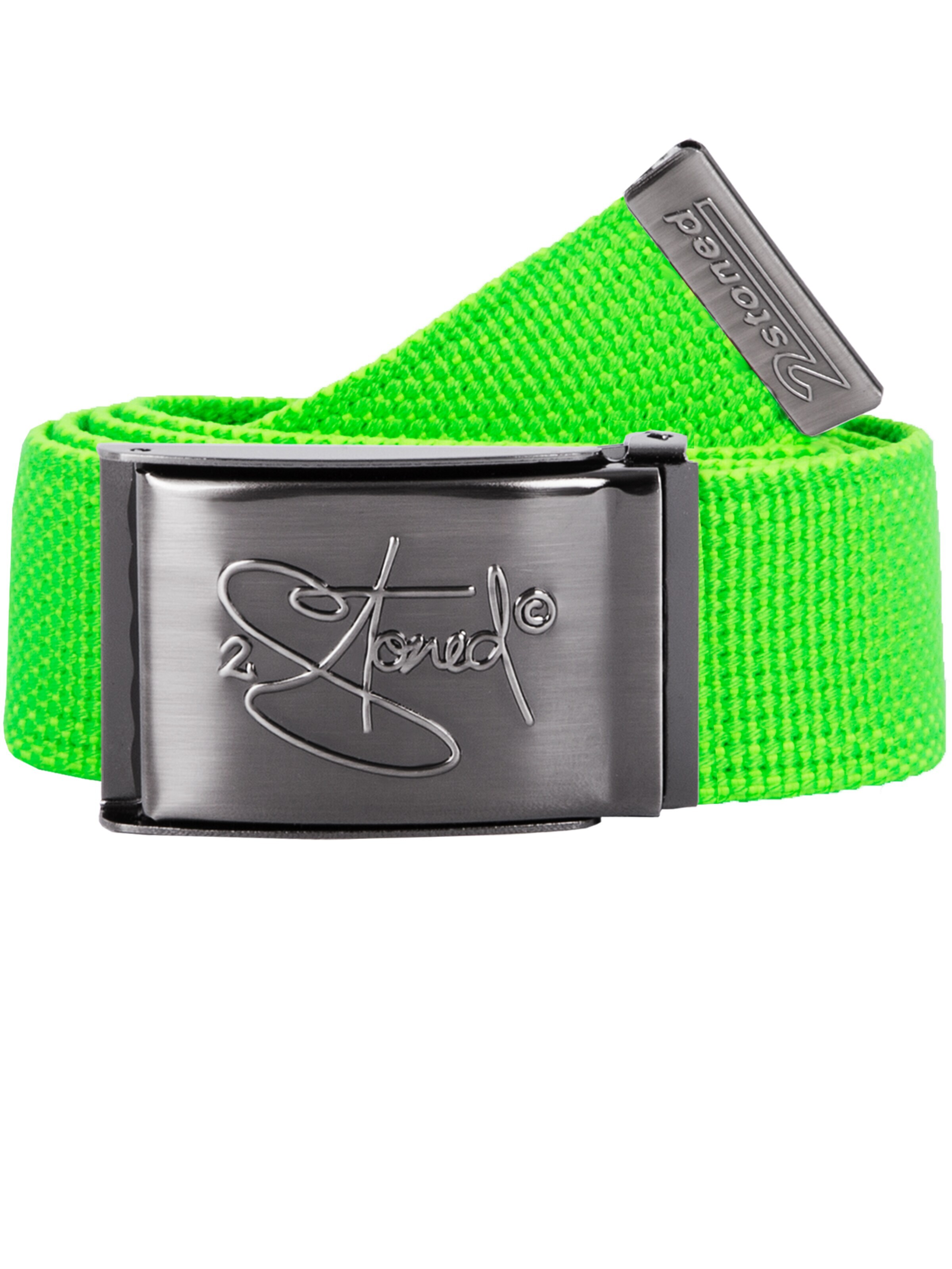 2Stoned Gürtel 'Classic Matt Embossed'‌‌‌ in Grün: Vorderseite