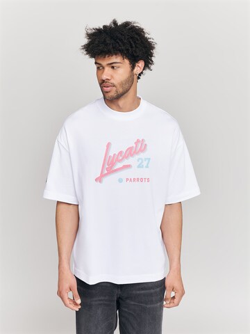 LYCATI exclusive for ABOUT YOU - Camiseta 'Playoffs' en blanco: frente