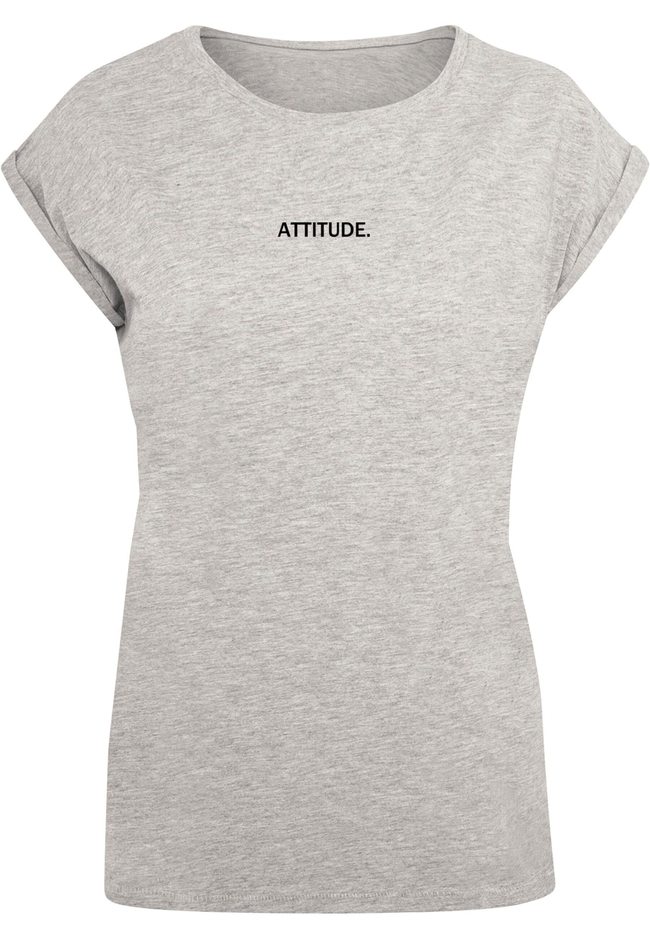 Merchcode T-Shirt 'Attitude' in Grau: Vorderseite