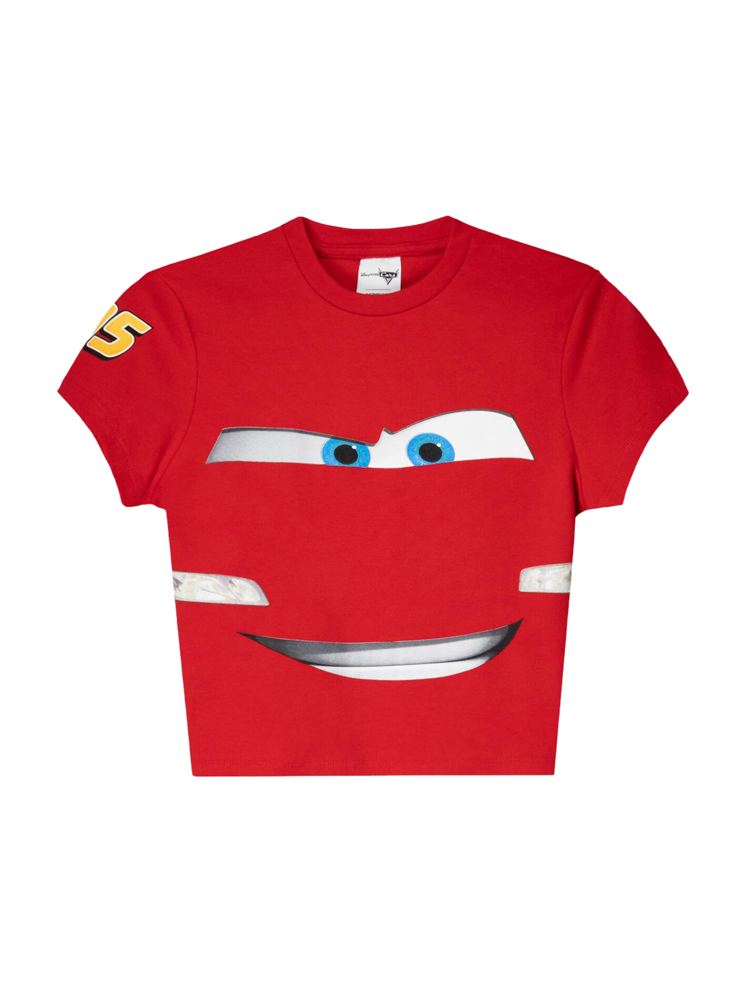 Bershka Тениска 'CARS RAYO MCQUEEN' в червено: отпред