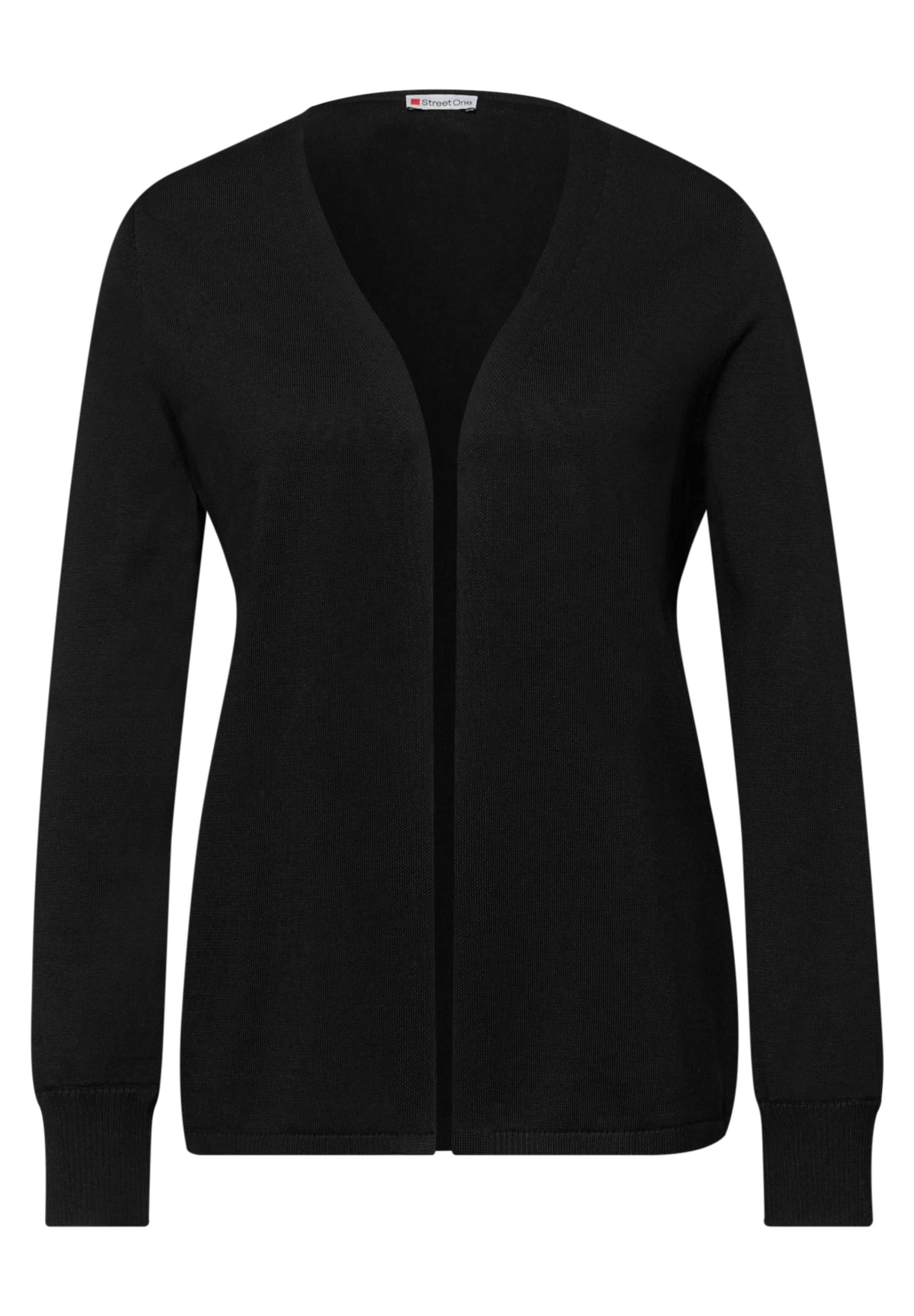 STREET ONE Knit Cardigan in Black: front