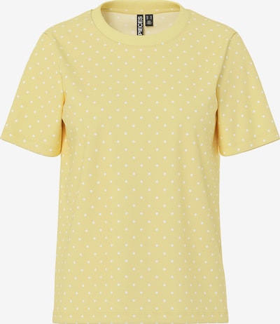 Marškinėliai 'PCRIA' iš PIECES, spalva – šviesiai geltona / balta, Prekių apžvalga