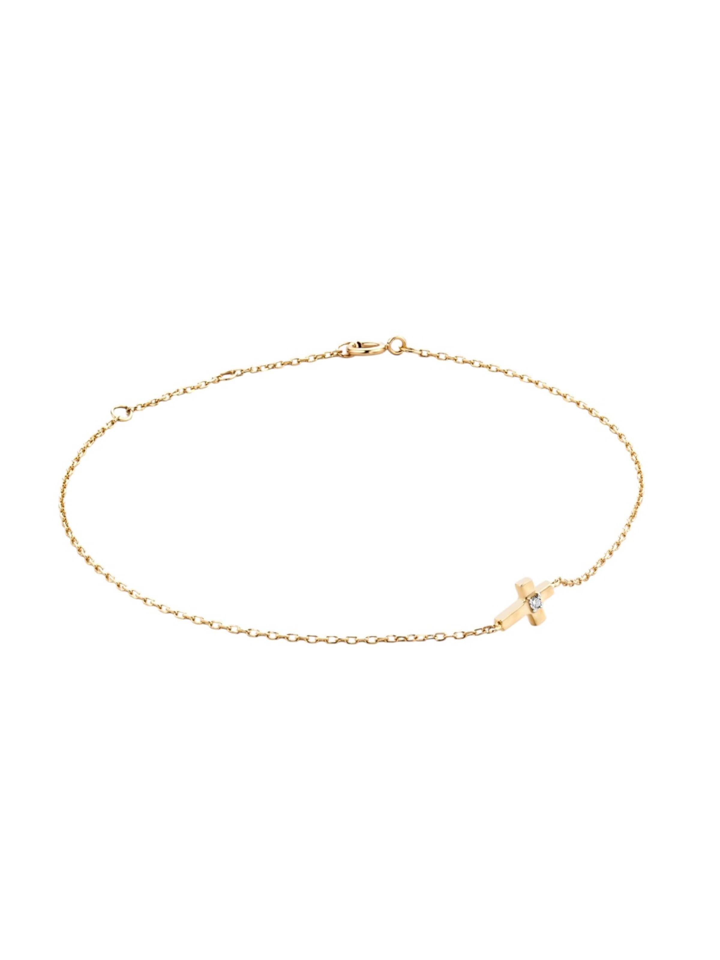 DIAMANT LETERNEL Bracelet 'Armband aus 375 Roségold mit Diamant in Roségold' in Pink: front