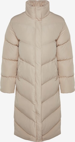 Trendyol Pitkä talvitakki värissä beige: etupuoli