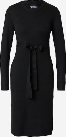 PIECES Knitted dress 'Cava' in Black: front