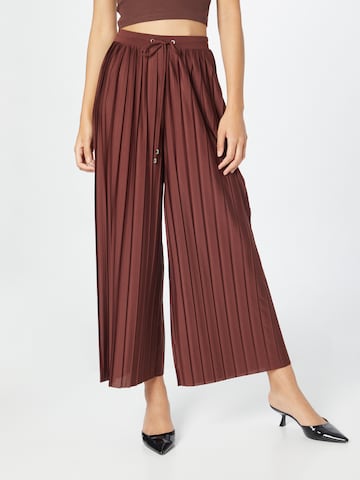 Wide Leg Pantalon 'Caren' ABOUT YOU en marron : devant