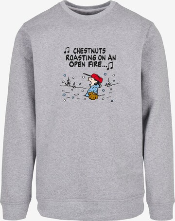 Sweat-shirt 'Peanuts Chestnuts' Merchcode en gris : devant