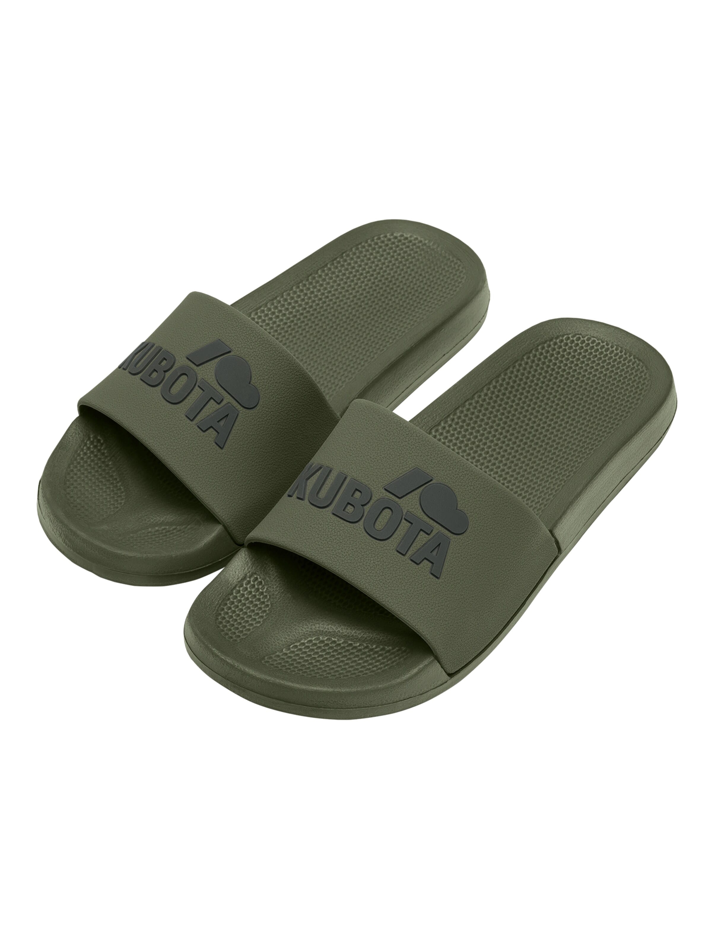 Kubota Strand-/badschoen 'Kubota Men's Slip-On Dark Green Basic Plain Pool Slides' in Groen