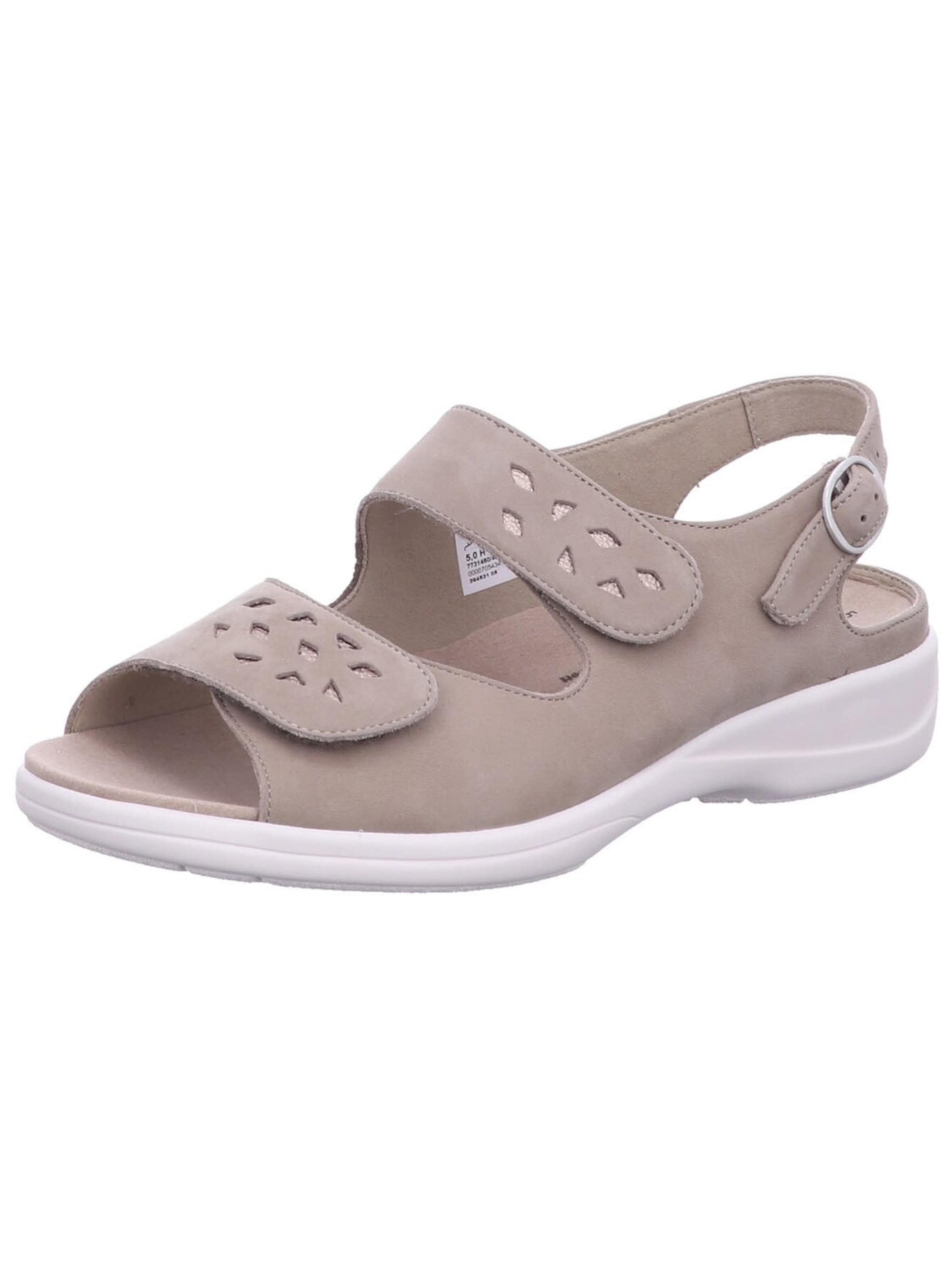 SOLIDUS Sandaal 'Sandalette Damen 73146 40474 Velourleder in beige' in Beige: voorkant
