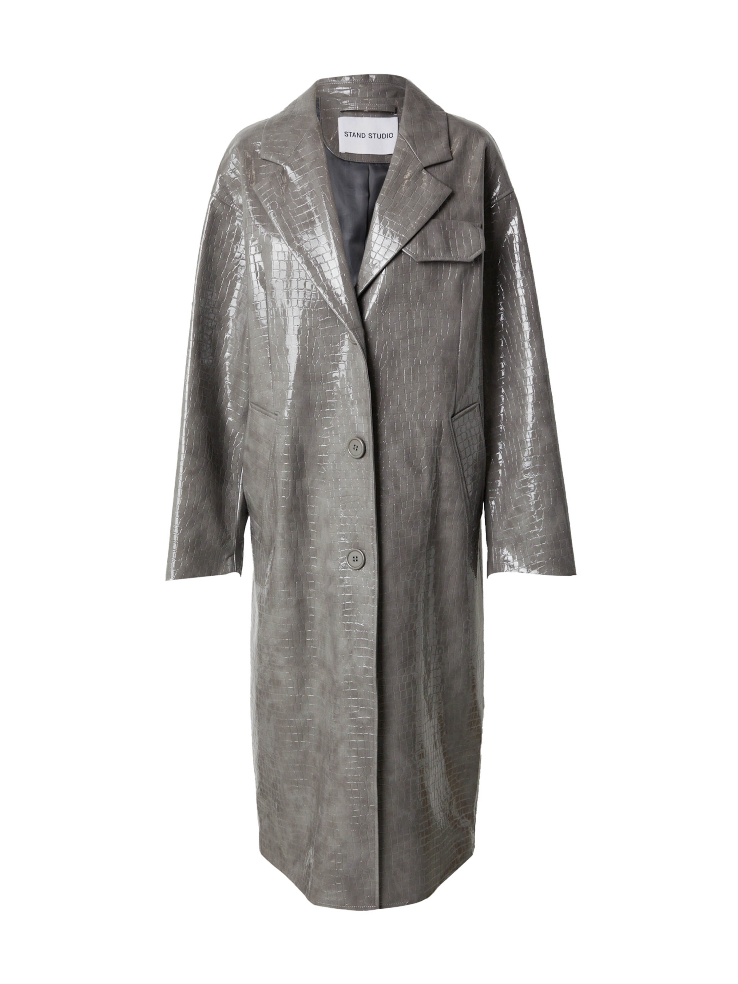 STAND STUDIO Ανοιξιάτικο και φθινοπωρινό παλτό 'Haylo' σε γκρι: μπροστά