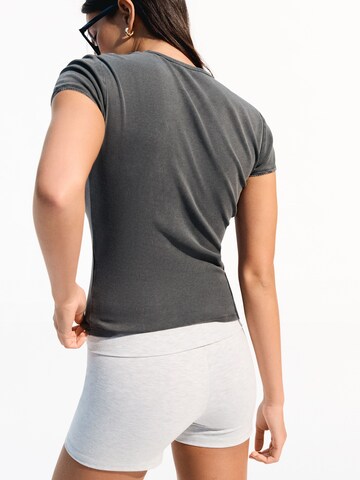 Bershka Shirt in Grey