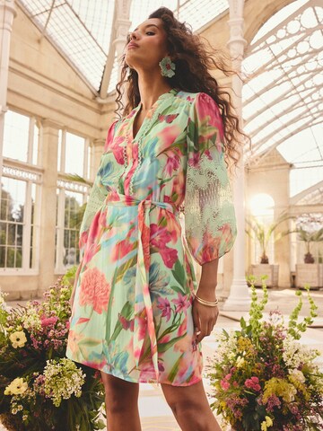Robe love & roses en vert