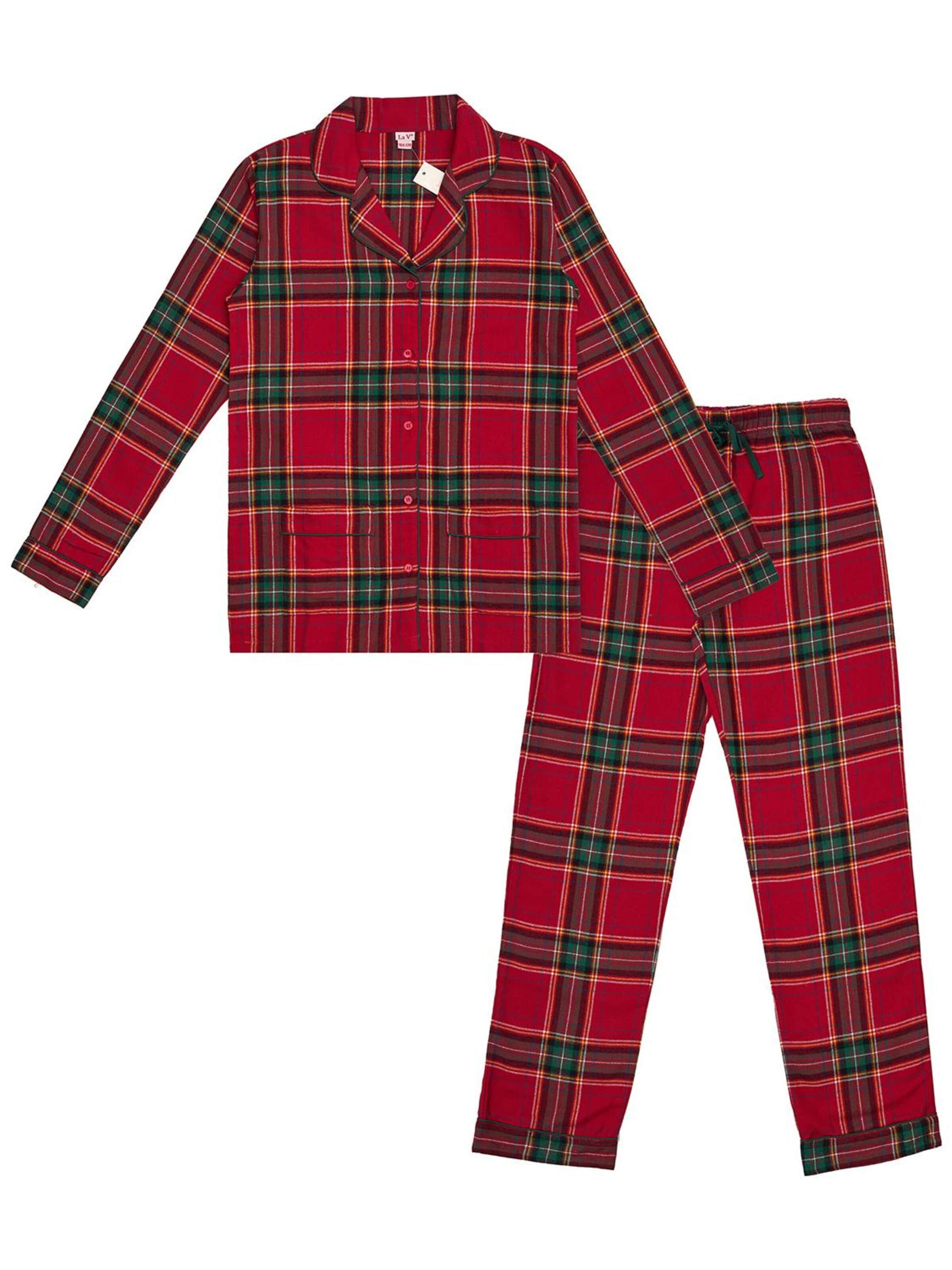 La V Pajamas in Red: front