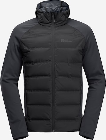 JACK WOLFSKIN Athletic Fleece Jacket in Black: front