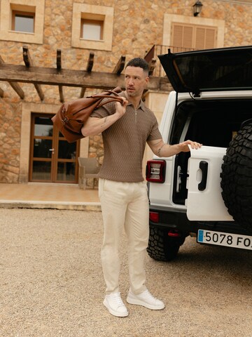 DAN FOX APPAREL Тениска 'Manuel' в кафяво