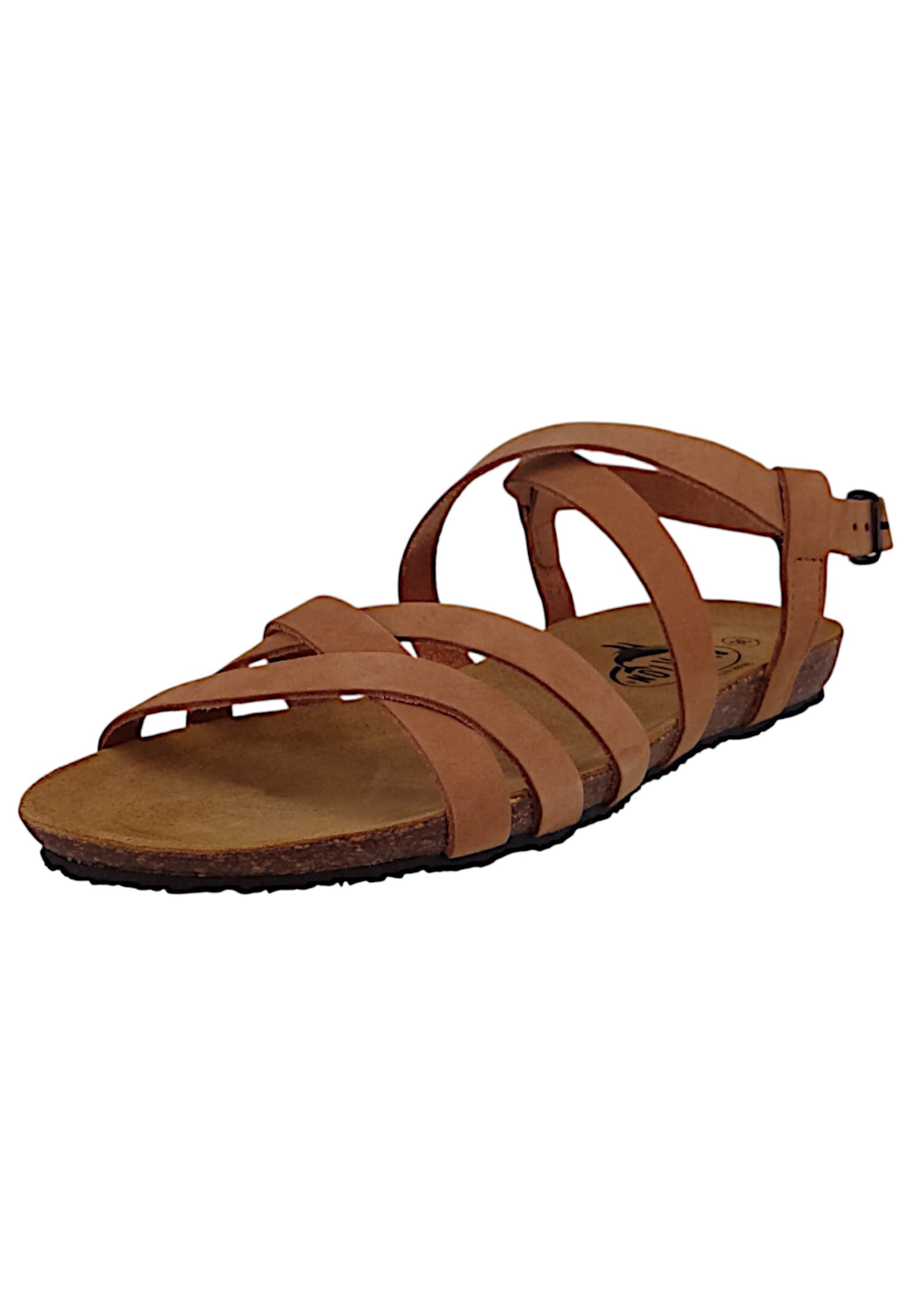 Plakton - Sandálias com tiras 'Mam Vali' em castanho: frente