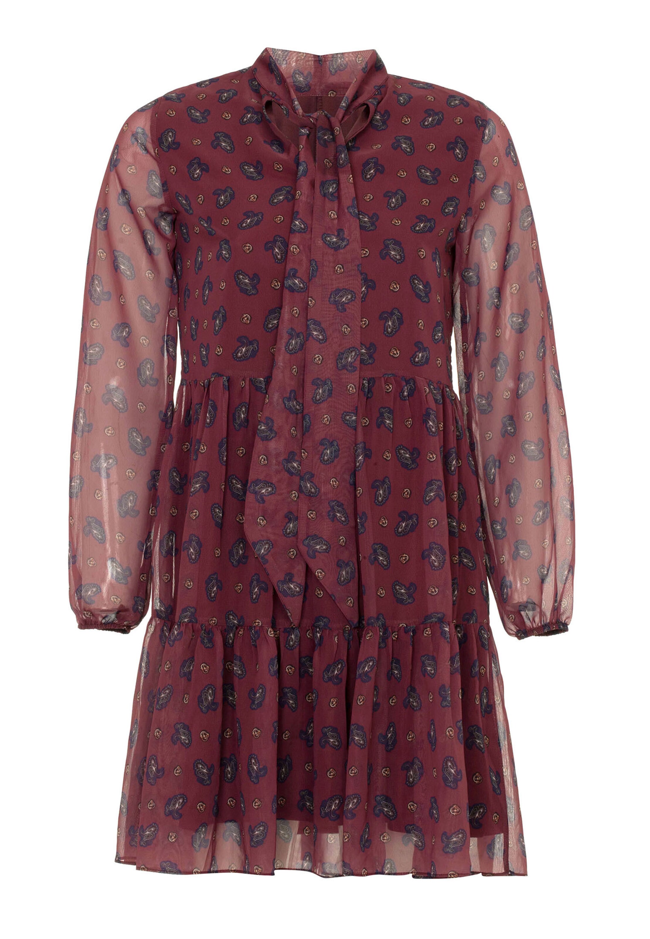 Jimmy Sanders Dress in Ecru / Bordeaux / Black, Item view