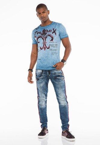 CIPO & BAXX Shirt 'Emblem' in Blauw