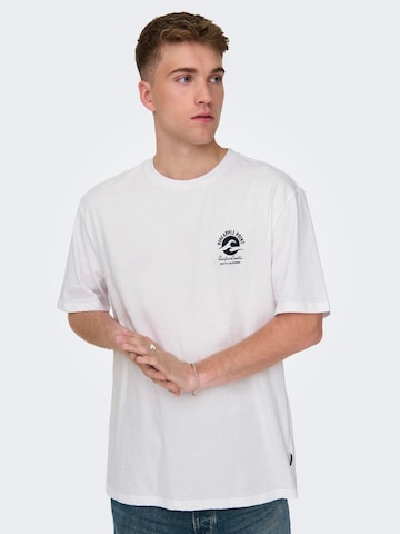 T-Shirt 'MARLOWE' Only & Sons en blanc