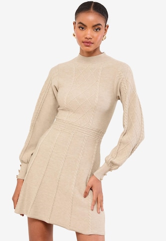 Lipsy Трикотажное платье в Бежевый: спереди