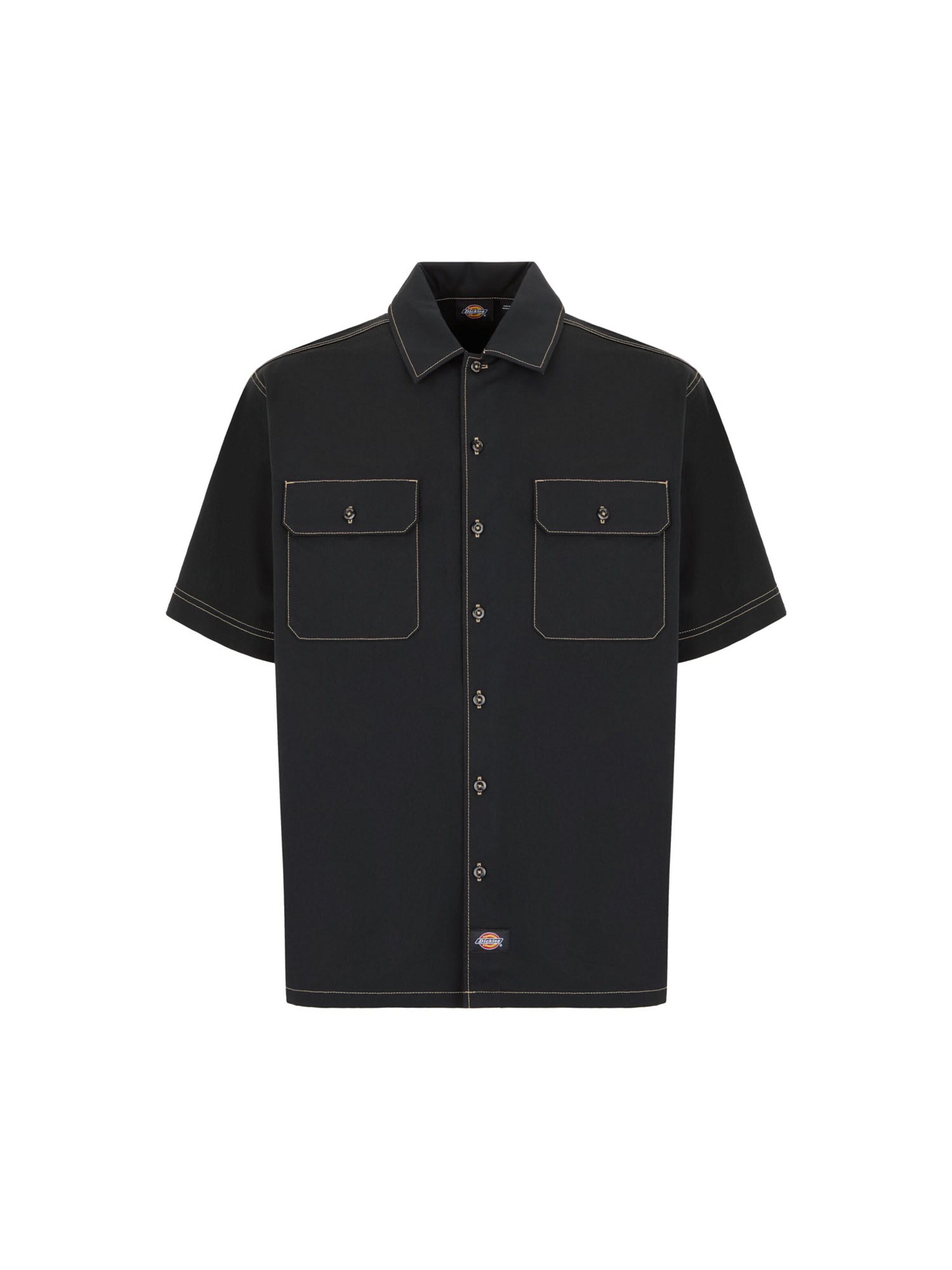 DICKIES Comfort fit Overhemd 'RIVERBEND' in Zwart: voorkant