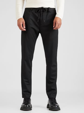 Tapered Pantaloni de la s.Oliver pe negru: față