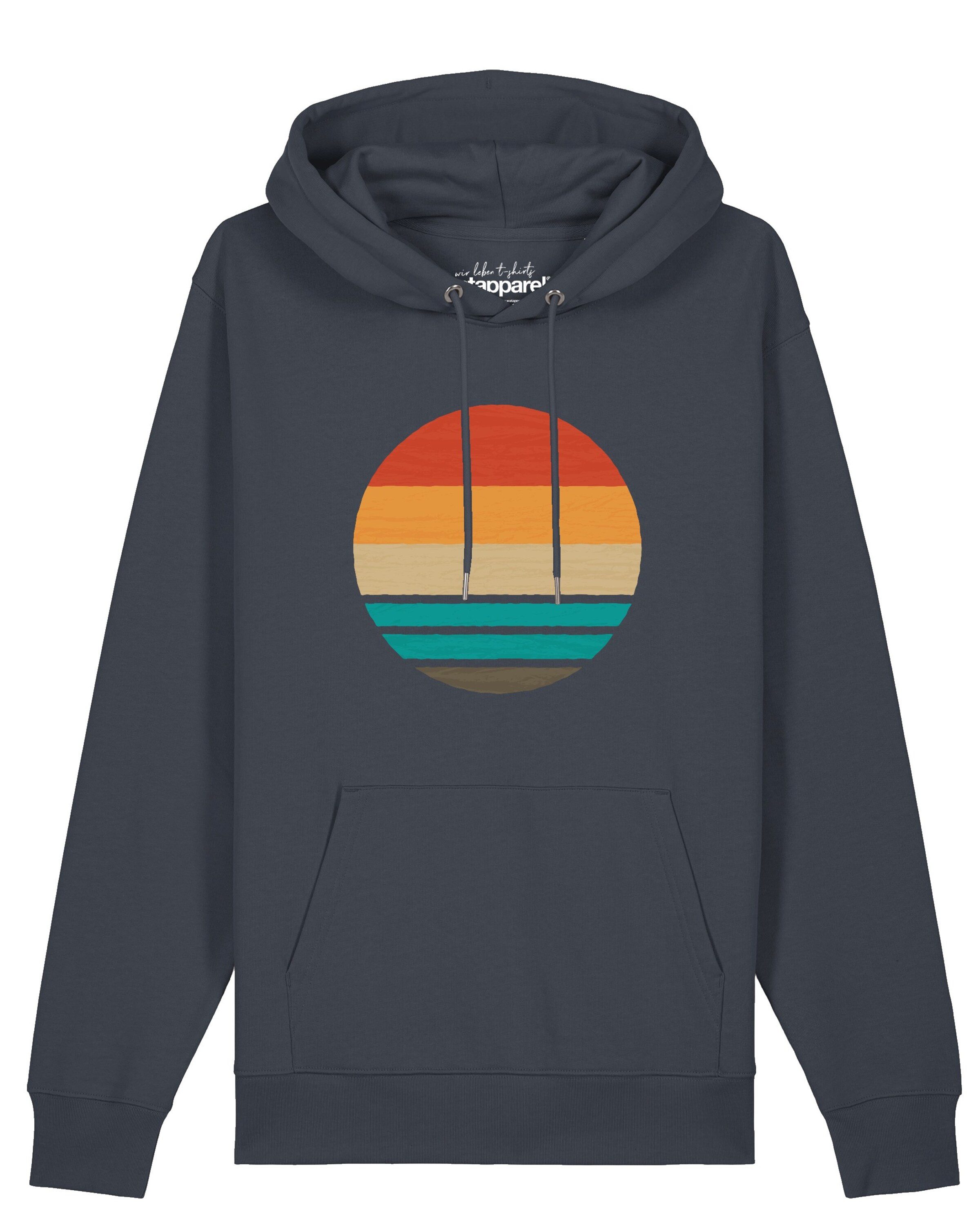 Sweat-shirt 'Retro Sunset Ocean' Watapparel en gris : devant