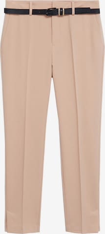 Coupe slim Pantalon à plis 'Boreal 5' MANGO en beige : devant